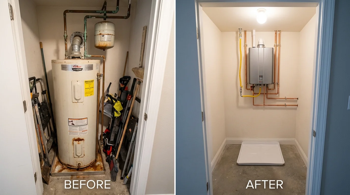 Tank water heater versus wall-mounted tankless unit comparison for Saint Joseph, MO homeowners
